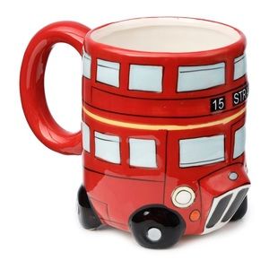 London Red Routemaster Bus Ceramic Shaped Coffee Tea Mug, Red,